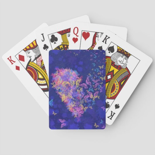 Jeu De Cartes Coeur papillon - Amour - (dos)