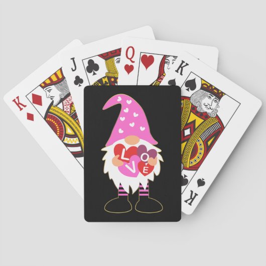 Jeu De Cartes Coeur rose AMOUR Valentine Gnome (dos)