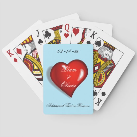 Jeu De Cartes Cœur Rouge Mariage (dos)