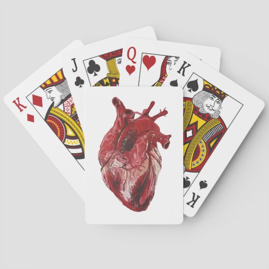 Jeu De Cartes Coeur rouge réaliste (dos)