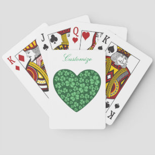 Jeu De Cartes coeur Shamrock vert St Patrick's Day