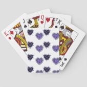 Jeu De Cartes Coeurs à fleurs violettes (dos)