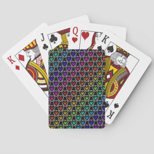 Jeu De Cartes Coeurs arc-en-ciel (dos)