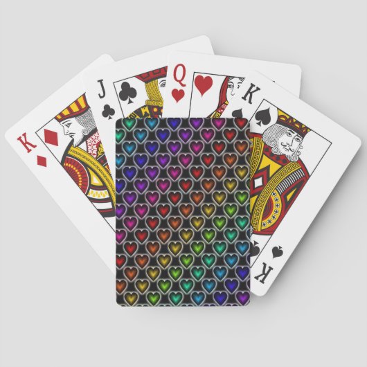 Jeu De Cartes Coeurs arc-en-ciel (dos)