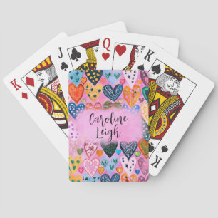 Jeu De Cartes Coeurs colorés lumineux École Ado personnalisée