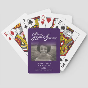 Jeu De Cartes Coeurs commémoratifs de souvenir violet photo