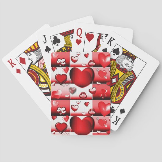 Jeu De Cartes Coeurs d'amour décoratifs (dos)