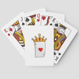 Jeu De Cartes Coeurs d'As avec Reine Couronne