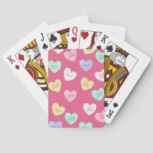 Jeu De Cartes Cœurs de bonbons classiques de la Saint-Valentin (dos)