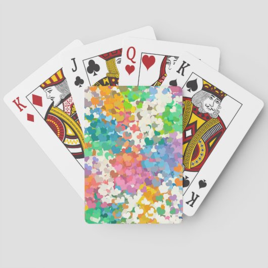Jeu De Cartes Cœurs de Confettis Pastels (dos)