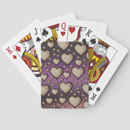 Jeu De Cartes Coeurs de sable sur Arrière - plan violet (dos)