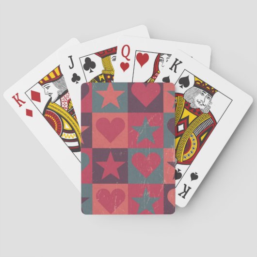 Jeu De Cartes Coeurs et rose de profil sous convention (dos)