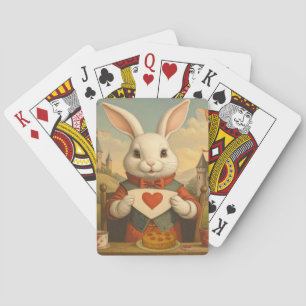 Jeu De Cartes Cœurs Fantaisistes de Lapin Blanc Enchantant le Pa