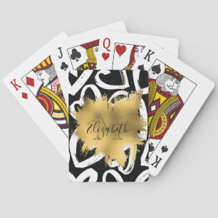 Jeu De Cartes Coeurs Motif et Golden Foil