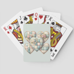 Jeu De Cartes Cœurs Patchwork Cottagecore Pastel