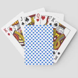 Jeu De Cartes Coeurs polka bleu sur blanc