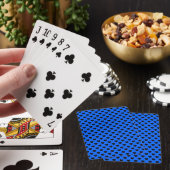 Jeu De Cartes Coeurs polka noirs sur bleu (In Situ)