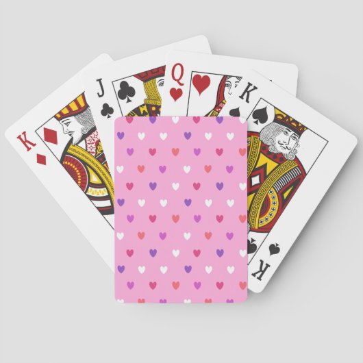 Jeu De Cartes Coeurs polka rose (dos)