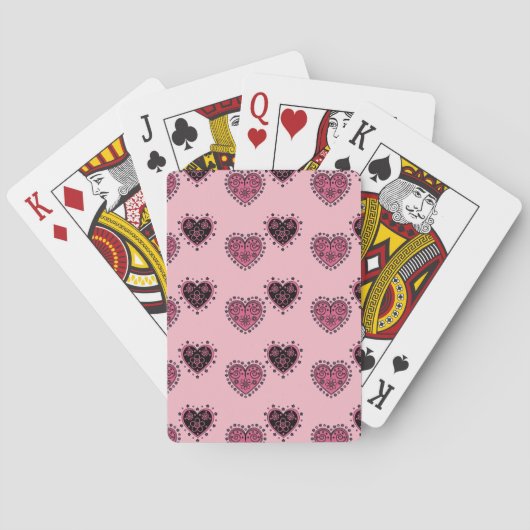 Jeu De Cartes Coeurs rose (dos)