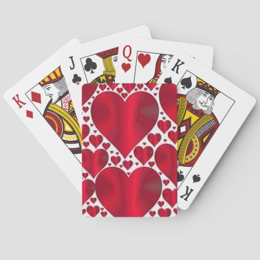 JEU DE CARTES COEURS ROUGES POUR LA JOURNÉE DE VALENTINE (dos)