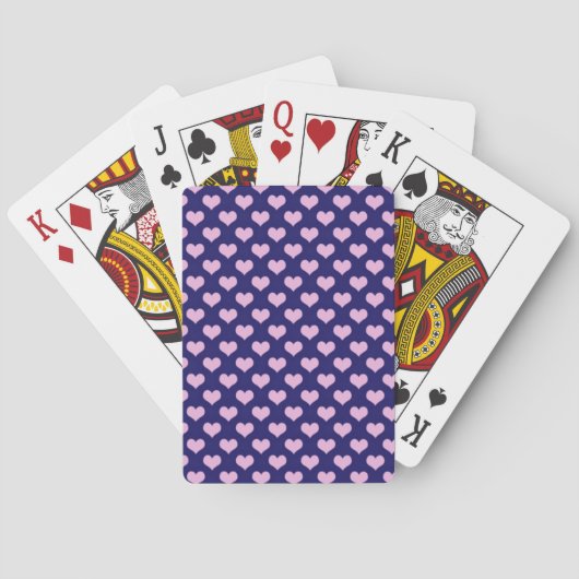 Jeu De Cartes Coeurs Violet Et Rose (dos)