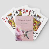 Jeu De Cartes Colibri et Hibiscus | Faveur de mariage rose (dos)