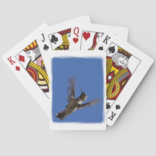 Jeu De Cartes Colibri sur le bord blanc du vol (dos)