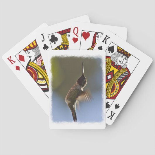 Jeu De Cartes Colibri sur le bord blanc du vol (dos)