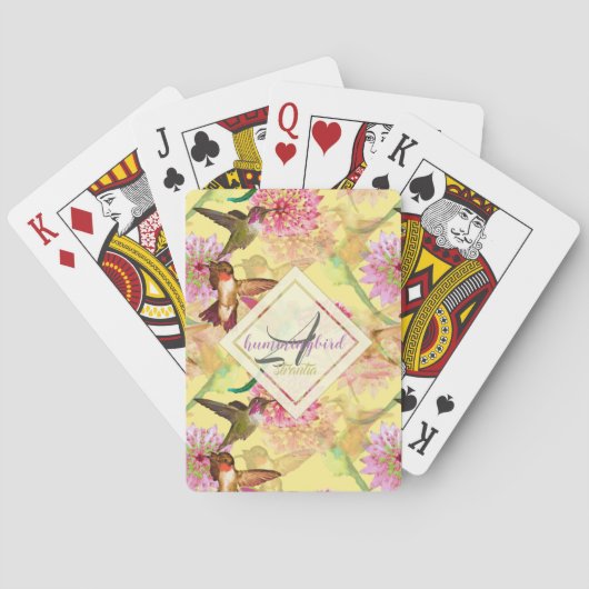 Jeu De Cartes Colibris et Astrantia Monogram Aquarelle (dos)