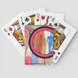 Jeu De Cartes collage d'art abstrait, médias mélangés et