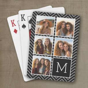 Jeu De Cartes Collage de 5 photos Instagram noir blanc monogramm