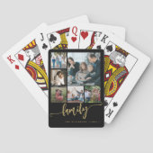 Jeu De Cartes collage de 6 photos famille noir or script de test (dos)