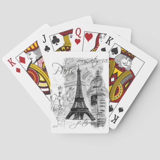 Jeu De Cartes Collage de la Tour Eiffel de Paris (dos)