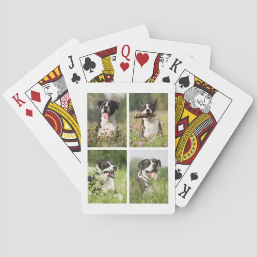Jeu De Cartes Collage de photos de chien personnalisé (dos)