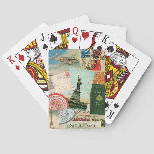 Jeu De Cartes collage de voyage vintage moderne (dos)