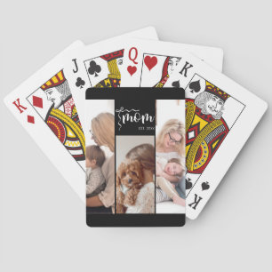 Jeu De Cartes Collage personnalisé de 3 photos - Maman noire Ann