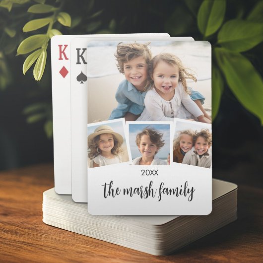 Jeu De Cartes Collage photo 4 tendance Nom du script noir blanc