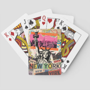 Jeu De Cartes Collage Rétro Punk de la Statue de la Liberté de N