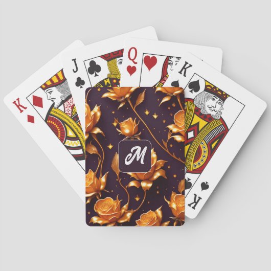 Jeu De Cartes Collection de Roses de luxe Gold Boho tendance (dos)
