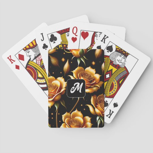 Jeu De Cartes Collection de Roses d'or Boho de luxe moderne (dos)