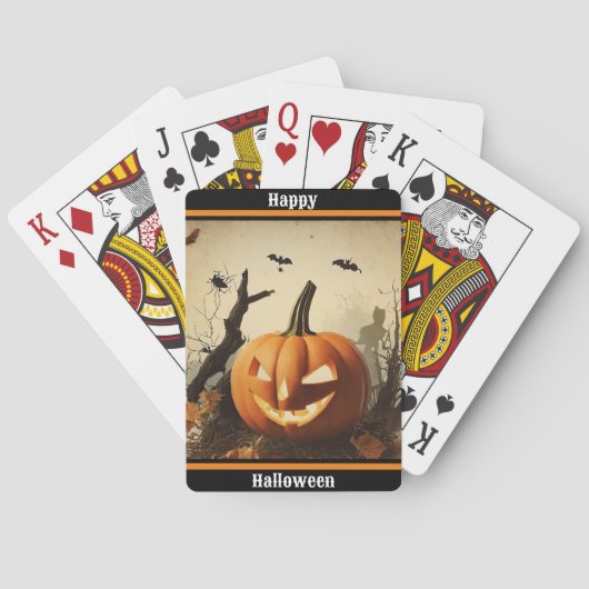 Jeu De Cartes Collection Halloween Citrouille éffrayant (dos)