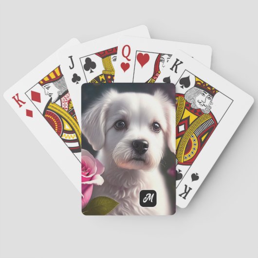 Jeu De Cartes Collection Petit Chien Et Rose (dos)