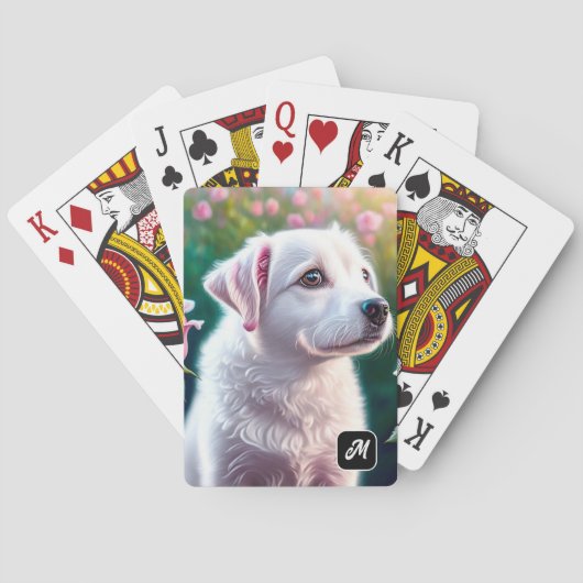 Jeu De Cartes Collection rose Et Belle Chienne (dos)