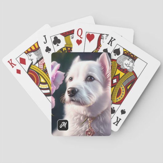 Jeu De Cartes Collection rose Et Mignonne Chien (dos)
