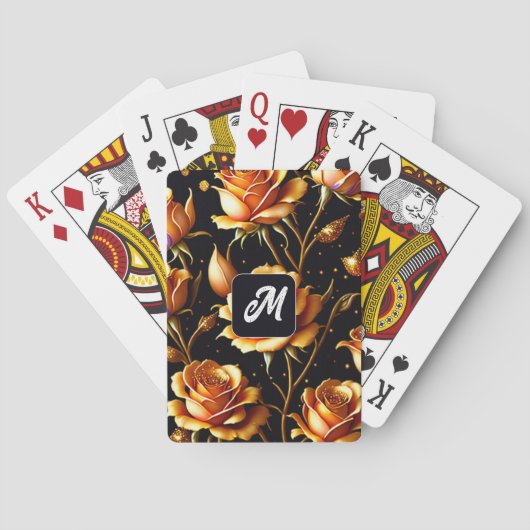 Jeu De Cartes Collection Rose tendance de luxe Big Gold (dos)