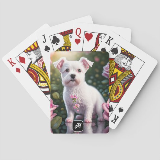 Jeu De Cartes Collection roses Et Petits Chiens (dos)