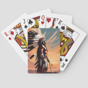 Jeu De Cartes Collectionneurs amérindiens qui jouent aux cartes