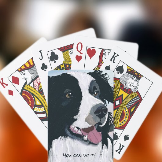 Jeu De Cartes Collie bordé noir et blanc souriant
