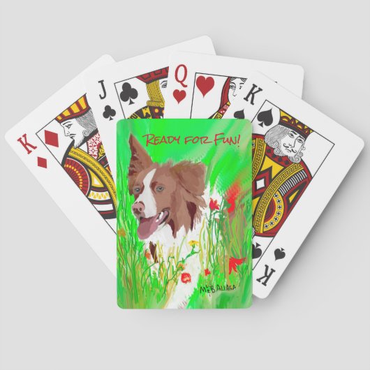Jeu De Cartes Collie Brown et blanche personnalisée (dos)