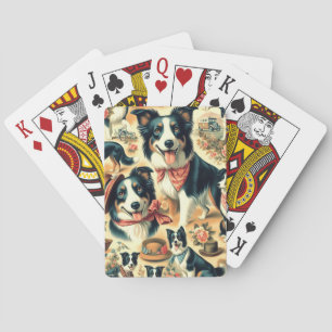 Jeu De Cartes Collie frontière mignonne sans joint